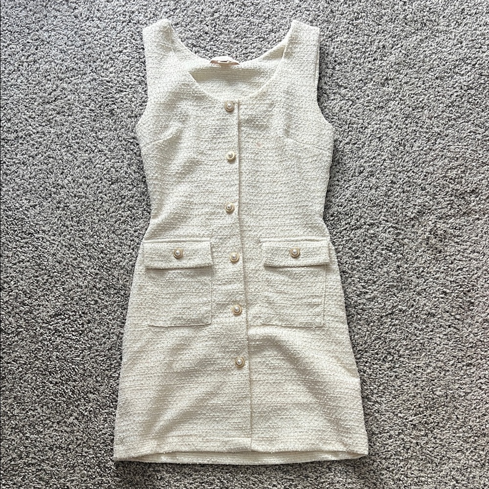 Elegant Cream Button-Down Dress